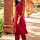 Festive maroon rayon kurta adorned with intricate hand embroidery detailing-pant optional