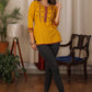 Delicate embroidered mustard cotton Top
