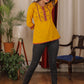 Delicate embroidered mustard cotton Top