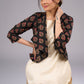 Elegant Printed Ajrakh Jacket with MirrorHand  Embroidery
