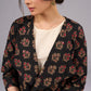 Elegant Printed Ajrakh Jacket with MirrorHand  Embroidery