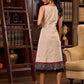 Elegant Beige Sleeveless Dress with Traditional Ajrakh Details - Jacket Optional
