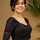 Chic black hakoba cotton blouse