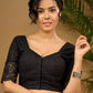 Chic black hakoba cotton blouse