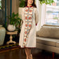 Artisan-crafted off-white Madhubani dress with beautiful hand-painted motifs and trim.