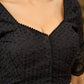 Chic black hakoba cotton blouse
