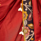 Traditional Rust Modal Silk Saree with Hand Embroidered Mirror Work & Kalamkari Printed Border