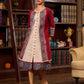Elegant Beige Sleeveless Dress with Traditional Ajrakh Details - Jacket Optional