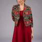 Chic Boho Ikat Cropped Blazer Jacket