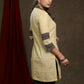 Elegant ochre yellow cotton tunic with ajrakh combination