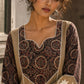 Elegant Beige Kurta with Ajrakh Print Yoke & Paisley Embroidery