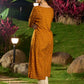 Mustard Bandhani Printed Viscose Kurta with Delicate Hakoba Accents