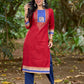 Heritage Maroon Cotton Kurta with Traditional Temple Hand Block Print