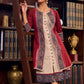 Elegant Beige Sleeveless Dress with Traditional Ajrakh Details - Jacket Optional