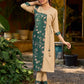 Green and beige digital-printed Angarkha Style kurta.