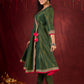 Jade Green Angarkha Anarkali with Eye-Catching Tassel Details