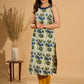 Tranquil Blue Mul Cotton Printed Kurta with Elegant Halter Neck