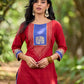 Heritage Maroon Cotton Kurta with Traditional Temple Hand Block Print