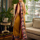 Cultural Mustard Cotton Saree with Kalamkari Floral Printed Border & Pallu & Gold Lace Trim