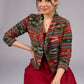 Chic Boho Ikat Cropped Blazer Jacket