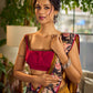 Cultural Mustard Cotton Saree with Kalamkari Floral Printed Border & Pallu & Gold Lace Trim