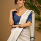 Beautiful cotton indigo blouse with a striking combination.