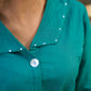 Peacock Green Cotton Shirt Featuring Bold Statement Collar
