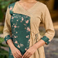 Green and beige digital-printed Angarkha Style kurta.