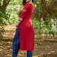 Heritage Maroon Cotton Kurta with Traditional Temple Hand Block Print