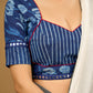 Beautiful cotton indigo blouse with a striking combination.