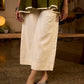 Contemporary Olive Green Pleated Top Adorned With Subtle Hand Embroidery & Refined Off White Accents