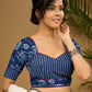 Beautiful cotton indigo blouse with a striking combination.
