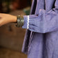 Luxe Lavender Handloom Cotton Shirt with Pleats, Delicate Beads and Crochet Lace Embellishment