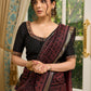 Pure Maheshwari saree with bold Ajrakh prints and regal zari border