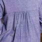 Luxe Lavender Handloom Cotton Shirt with Pleats, Delicate Beads and Crochet Lace Embellishment