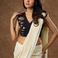 Elegant black Cotton silk blouse with beautiful floral embroidery
