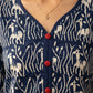 Exquisite Indigo Printed Cotton Kurta with Contrast Detailing