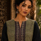 Regal Olive Ajrakh Print Kurta with Black Contrast Sleeves & Coordinated Ajrakh Border Detailing
