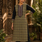 Regal Olive Ajrakh Print Kurta with Black Contrast Sleeves & Coordinated Ajrakh Border Detailing