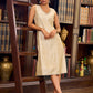 Ethereal Ivory Silk Dress with A-Line Cut and Subtle Pearl Accents - Jacket Optional