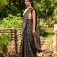 Contemporary Brown Cotton Saree with All-Over Floral Print