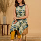 Tranquil Blue Mul Cotton Printed Kurta with Elegant Halter Neck
