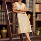 Ethereal Ivory Silk Dress with A-Line Cut and Subtle Pearl Accents - Jacket Optional