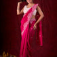 Vibrant Fuchsia Chanderi Saree with Intricate Embroidery & Scalloped Border