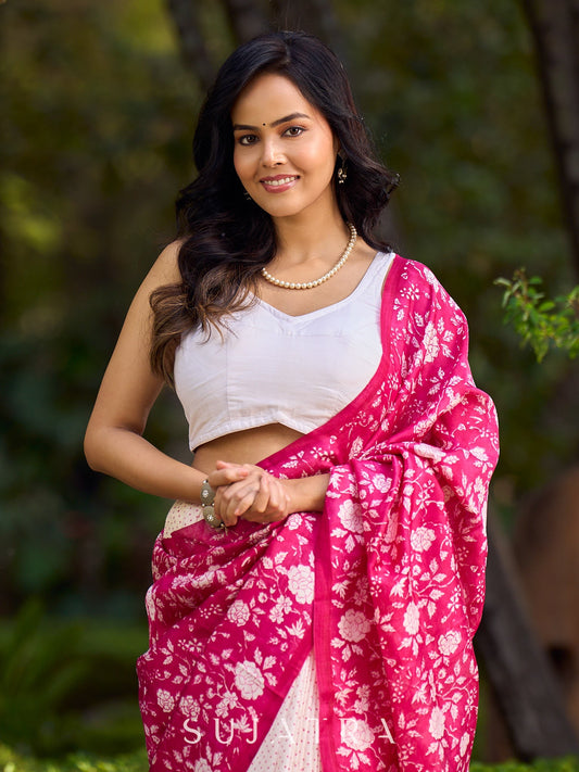 Classic White Cotton Silk Sleveeless Blouse