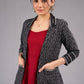 Dusk Black Ikat Blazer Jacket with Pockets