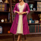 Ethereal Ivory Silk Dress with A-Line Cut and Subtle Pearl Accents - Jacket Optional