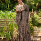 Contemporary Brown Cotton Saree with All-Over Floral Print