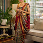 Timeless Dark Green Kalamkari Printed Chanderi Saree with Maroon Khun Pallu