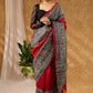 Timeless Maroon Pure Silk Intricate Hand Block Printed Saree